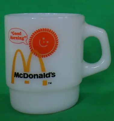 Mcdonalds Good Morning Milk Glass Coffee Cup 1970's 80's Era • $7.95