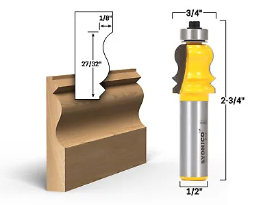 Small Elaborate Crown Cap Molding Router Bit - 1/2  Shank - Yonico 16113 • $19.95