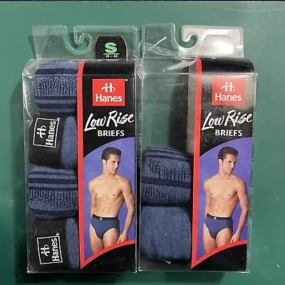 1998 Vintage HANES 6 Pack Low Rise Briefs Underwear Mens Small • $50