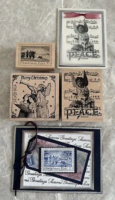 Magenta Angels + Stampa Rosa Christmas Post + Peace Music Rubber Stamps Lot Of 3 • $23.95