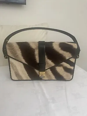 NEW Corbeau Black Leather & Zebra Shoulder Bag. • £22