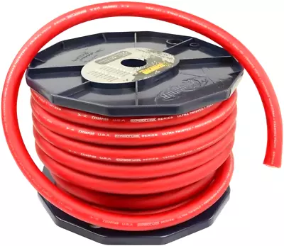 20ft. 1/0 Gauge RED OFC Wire Strands Copper Marine Grade Cable High Quality • $89.99