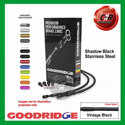 Fits KAWASAKI Z1000ST(E1) 1979 Goodridge Black S/Steel V Black Front Brake Hoses • £123.98