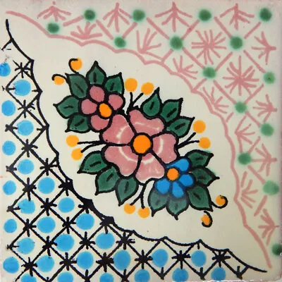 Mexican Tile Folk Art Handmade Talavera Backsplash Handpainted Mosaic # C238 • $1.79