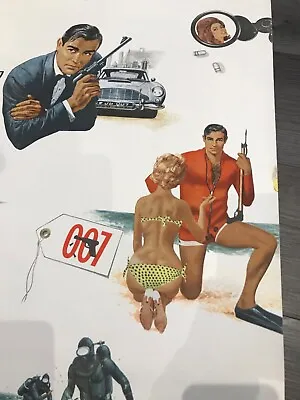 £80 • Buy EXTREMELY RARE Vintage Retro James Bond 007 Sean Connery 1960’s Wallpaper