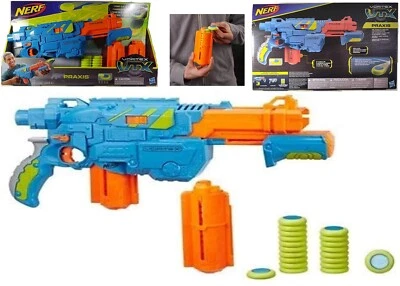 $105 • Buy Nerf Vortex VTX Praxis Blaster With 20 Discs Ages 8+ Toy Blaster Gun Disc Fire