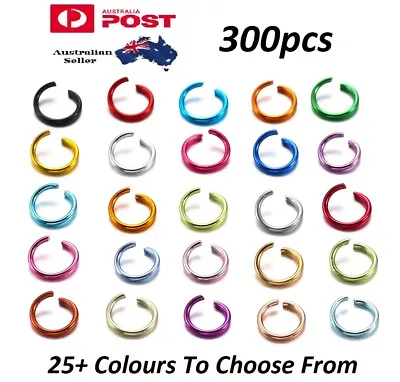 300pcs Aluminium Anodized Metallic Coloured Open Jump Rings • $5.75