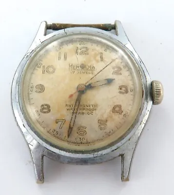 Scarce Brand !! Vintage Herodia 17J Waterproof Incabloc Mid-Size Mens Watch.  • $119