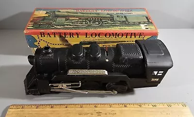 Vintage Nomura Metal Toy Battery Operated Locomotive With Headlight In Box • $50