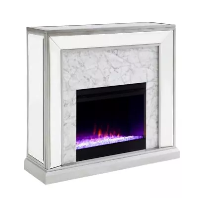 SEI Furniture Trandling Mirrored Color Changing Electric Fireplace • $628.99