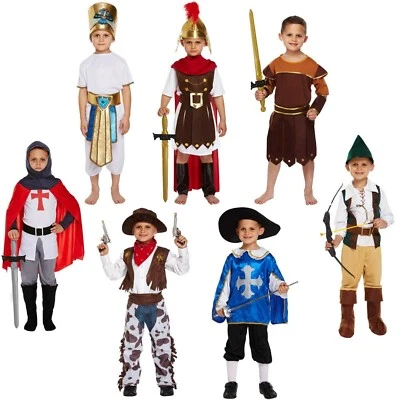 £10.29 • Buy Boy Fancy Dress Up Costume Child Outfit Knight Roman Musketeer Egyptian Age 4-12