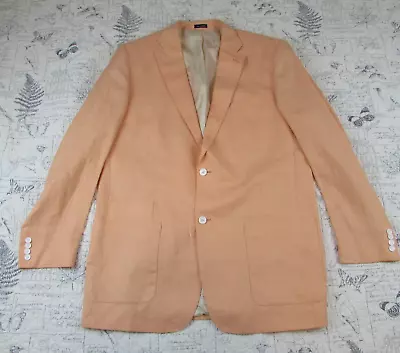 $695 Paul Fredrick Spring Summer Men's Peach Linen Bld Blazer Sports Coat 46 XL • $74.99