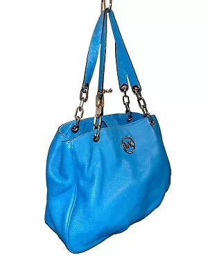 Michael Kors Jet Set Turquoise Leather Chain Strap Shoulder Tote • $99