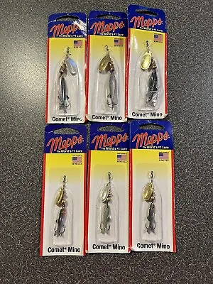 6 New Mepps Comet Minnows Fishing Lures Lot -  3 #0 & 3 #1 • $18