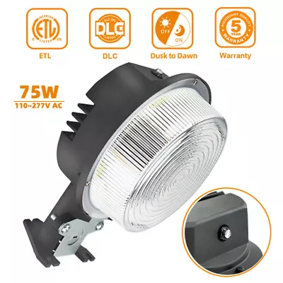 LED Barn Yard Light Dusk To Dawn - 75W [300W Mercury Vapor/150W MH Equal] 5000K • $34.16