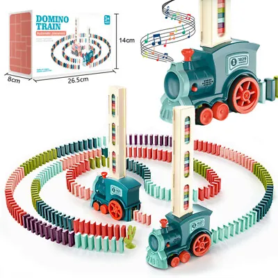 $29.89 • Buy Domino Train Blocks Set Building And Stacking Toy Kids Creatives Toys Funny Gift