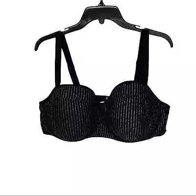 Swimsuits For All Gabifresh Black Metallic Underwire Bikini Top • $29.95