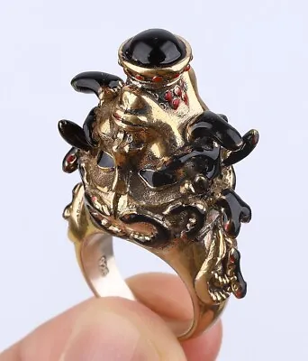 Medusa Simulated .925 Silver & Bronze Ring Size 7 #54411 • $36.50