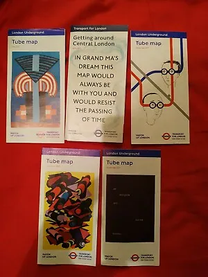 5 RARE London Underground Tube Maps Job Lot  • £3.99