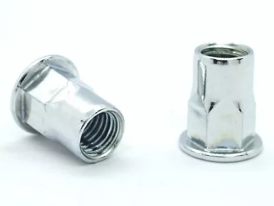 £2.99 • Buy Half Hex Rivnuts Flanged Threaded Steel Rivet Nuts Open End  M4 M5 M6 M8