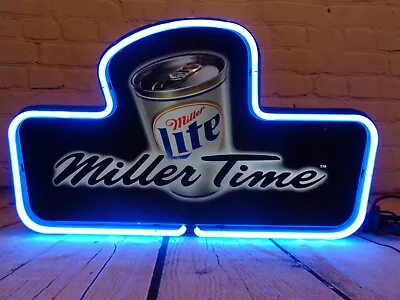 Miller Lite Neon Beer Sign Miller Time! • $149.97