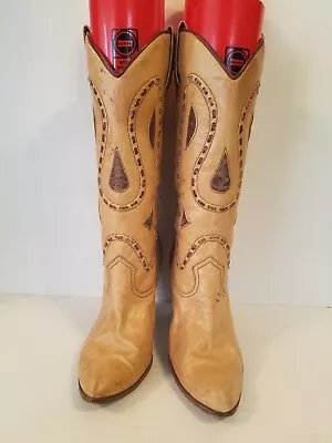 Nina Brown Western Cowboy Boots Women's Size 9 M Made In Spain • $29.99