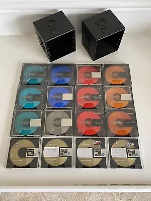 16 Sony Colour & TDK Minidiscs MD74 Minidisc & Slipcover Recordable Plus Storage • £29.99