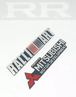 RALLIART & Powered By Mitsubishi Motor Development Badge Metal Emblem Decal EVO • $37.95