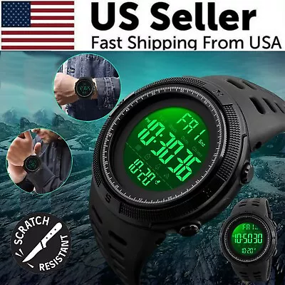 SKMEI Men's Digital Army Military Sport Quartz Analog Chrono Waterproof Watch US • $10.89