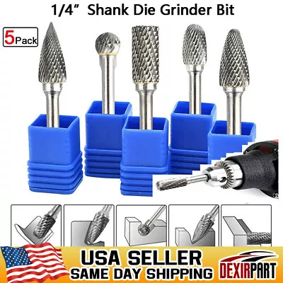 5PCS 1/4inch Shank Tungsten Carbide Rotary Metal Burrs Bits Set For Die Grinder • $16.65