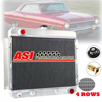 4-Row Aluminum Radiator For 1962-1967 66 Chevrolet Chevy II Base Nova Nova SS V8 • $209