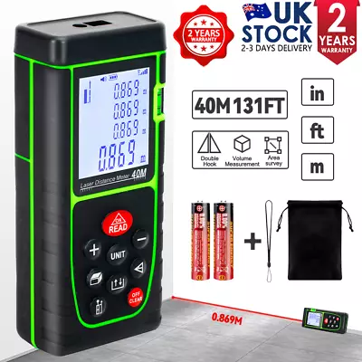 Handheld Digital Laser Point Measure Distance Meter Tape Range Finder 40m 131ft • £18.91