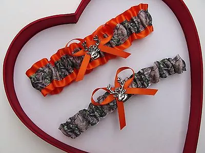 NEW Mossy Oak Camouflage Camo Orange Wedding Garter Prom Hunter Chick Deer  • $13.46