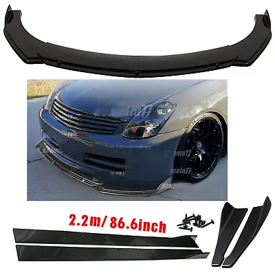 For Infiniti G35 G37 Front Bumper Spoiler + Side Skirts + Rear Lip + Strut Rods • $129.99