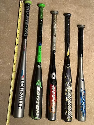 Lot Of 5 Used Little League Bats Adidas Demarini Easton Louisville • $15.95