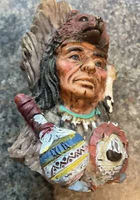 Small Resin Native American Indian Chief Decorative Statue Figure • £2.50