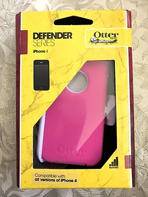 OtterBox Defender Pink/White Case Heavy Duty Cover W/Holster For IPhone 4S/4 NEW • $9.95