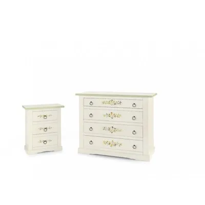 $524.58 • Buy Chest Of Drawers Bedside Table Decorated Shabby Flowers Art Povera Classic 3
