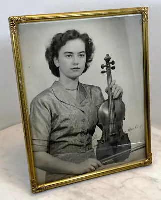 Vintage Violinist Musician Studio Portrait B&W Silver Gelatin Photograph • $95