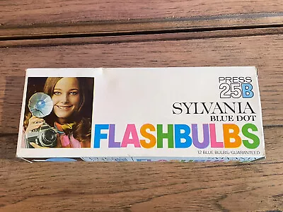 Sylvania Blue Dot Press 25B Vintage Camera Photo Flash Bulbs Box Of 12 • $14.99