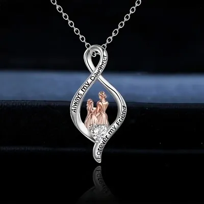 925 Sterling Silver Mother Daughter Love You Forever New Fashion Charms Necklace • $15.74