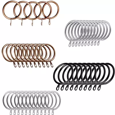 Strong Metal Curtain Hooks Rings With Fixed Eyelets For Curtain Pole 30mm X 12 • £3.99