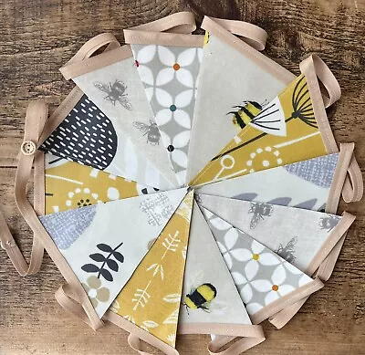 £18.75 • Buy Handmade Oilcloth Bunting - Garden/Home Yellow Meadow - 3 Meters Double Sided