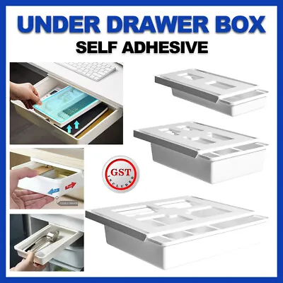 $16.49 • Buy Under Desk Table Drawer Tray Pencil Organizer Hidden Self Storage Adhesive AU