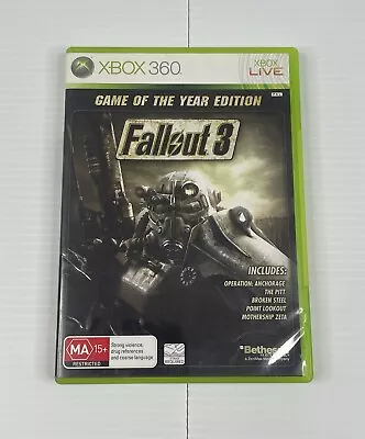 Fallout 3 Game Of The Year Edition Xbox 360 Complete With Manual • $24.95