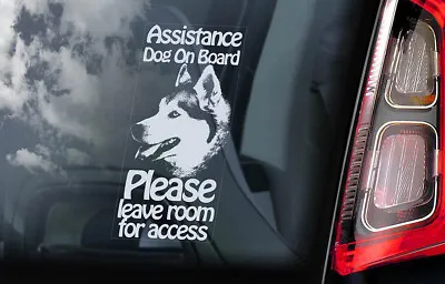 £3.50 • Buy ASSISTANCE DOG Car Sticker, Siberian Husky Dog Window Sign Decal Gift Pet - V08