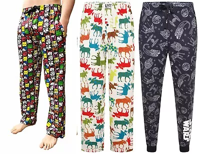 Mens Character Lounge Pants Pyjama Bottoms Jersey Cotton Drawstring Cuffed S-3XL • £7.95