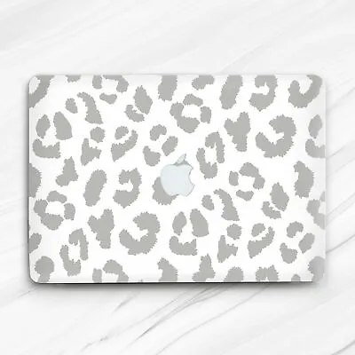 Light Grey Leopard Print Aesthetic Hard Case For Macbook Air 13 Pro 16 13 14 15 • $28.46