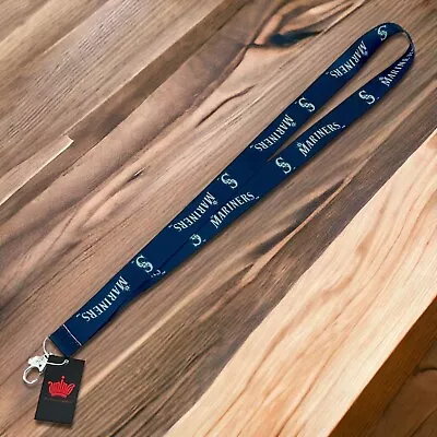 MLB Official Aminco Seattle Mariners Lanyard Blue W Silver Metal Clip NWT • $4.49