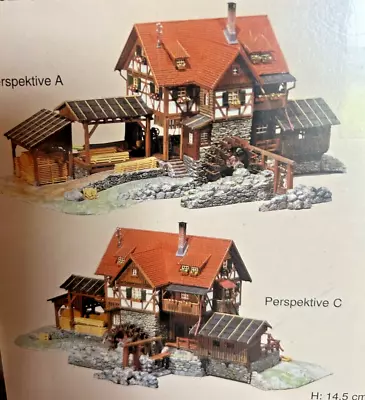 SAWMILL With POWERED WATERWHEEL N LUMBER -  HO Scale PLASTIC KIT - FALLER - NEW • $149.89